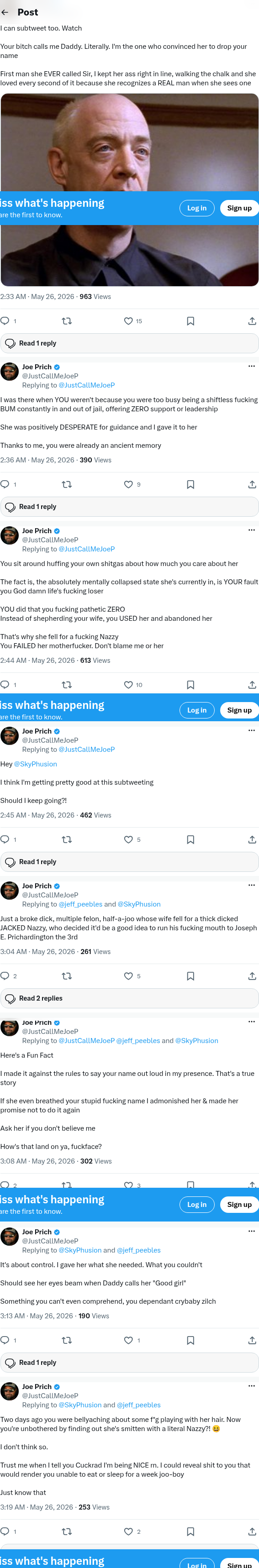 Prichard's Air Conditioning neo-Nazi owner Dustin Brown Joe Prich @JustCallMeJoeP Nazzy Joseph E Prichardington the 3rd screenshot X Temple Texas prichardsac.com